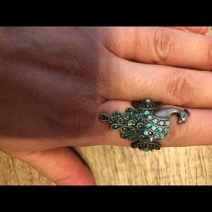 Beautiful peacock silver ring